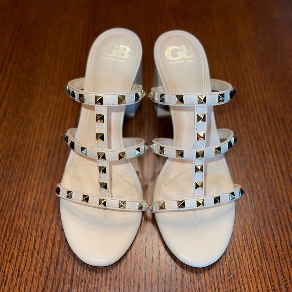 Gianni Bini Level-Upp Studded Block Heel Mules